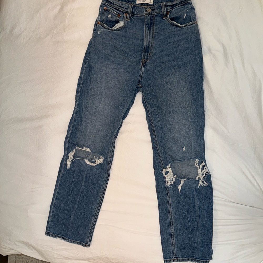 Abercrombie ankle straight ultra high rise jean in curve love style size 2/26